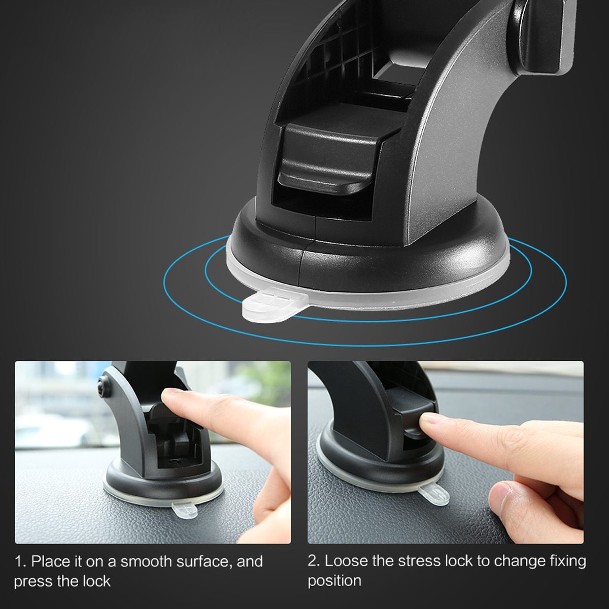 Telescopic Car Phone Holder – Strong Suction, Easy Use