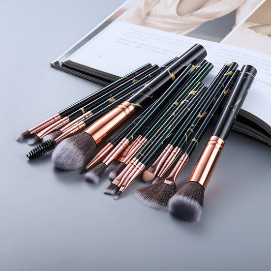 15-Piece Marble Makeup Brush Set — Stunning, Smooth, Essential!