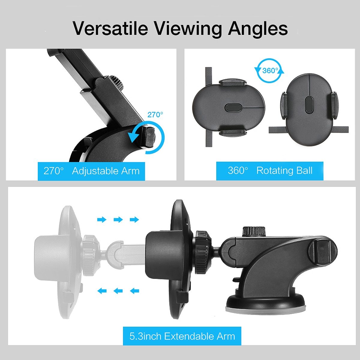 Telescopic Car Phone Holder – Strong Suction, Easy Use