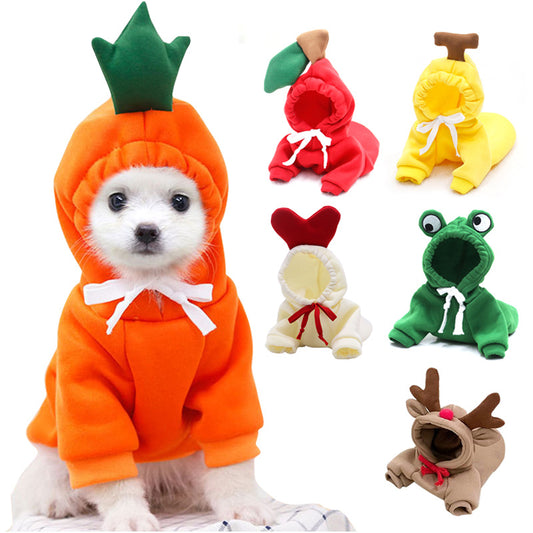 Adorable Fruit Hoodie – Warm Winter Outfit for Small Pets!