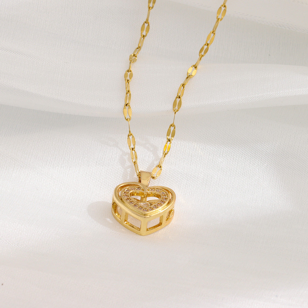 Double-Layer Rhinestone Love Necklace – Sparkle Her Heart!