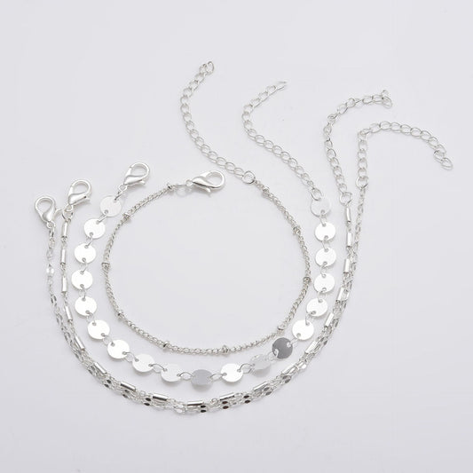 Chic 4-Pack Bracelets Set – Stylish Tube & Lace Chains
