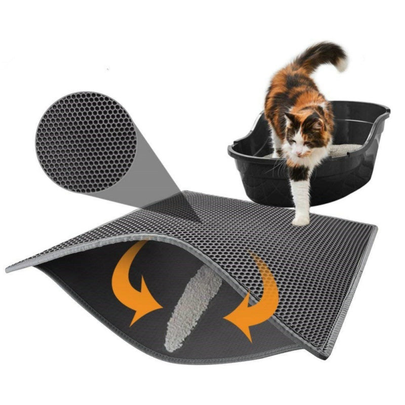 Waterproof Honeycomb Cat Litter Mat – Mess-Free Floors!