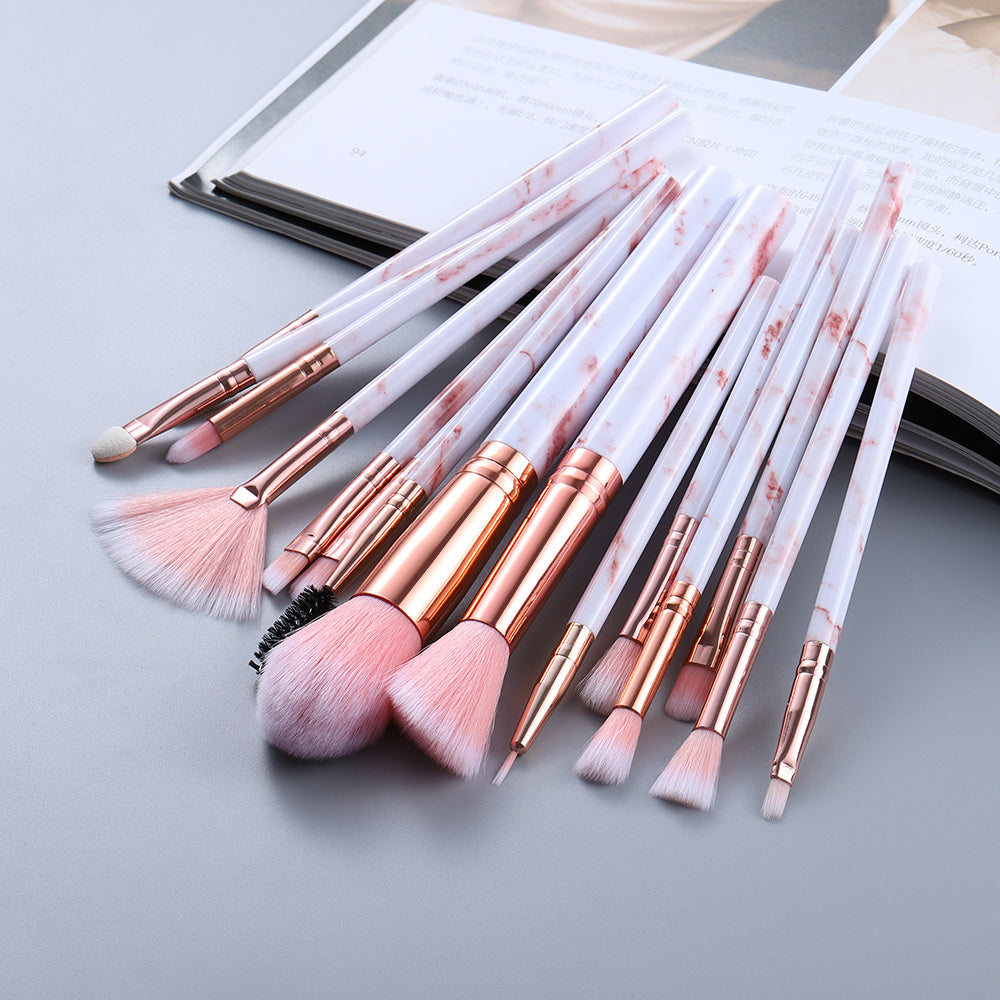 15-Piece Marble Makeup Brush Set — Stunning, Smooth, Essential!