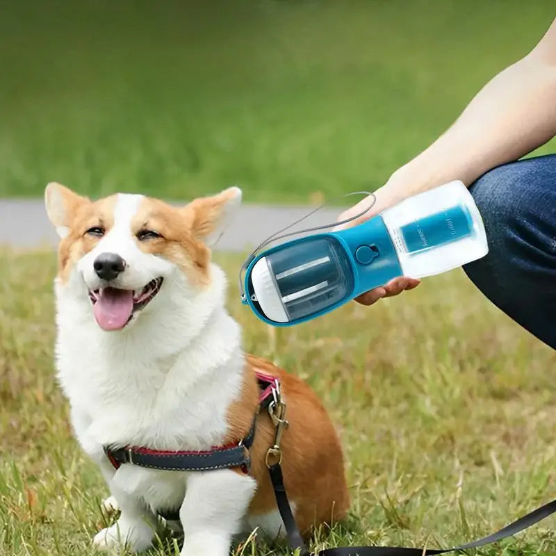 Portable 3-in-1 Dog Water Cup Food Bag Combo