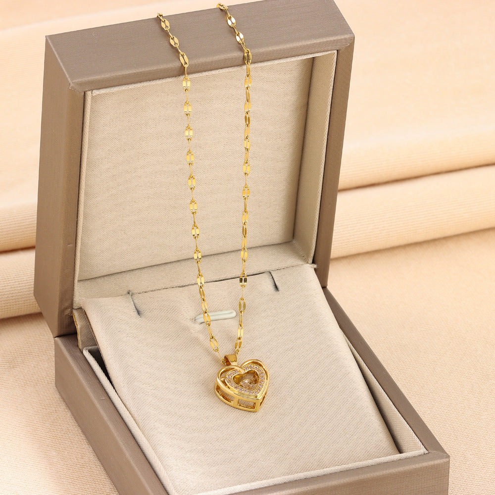 Double-Layer Rhinestone Love Necklace – Sparkle Her Heart!